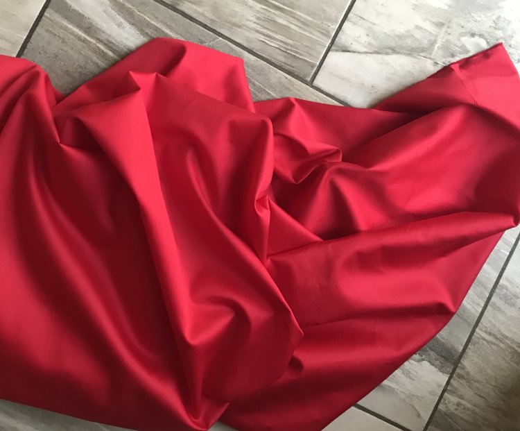 Ткань сатин в рулоне BGS090 (Lipstick Red), (КНР, Хлопок 100%, пл. 130 гр/м²)